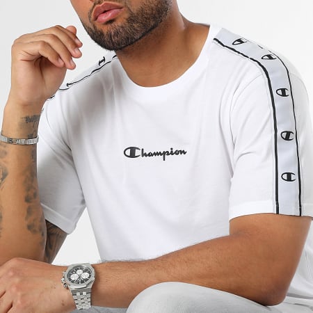 Champion - Camiseta de rayas 218472 Blanco