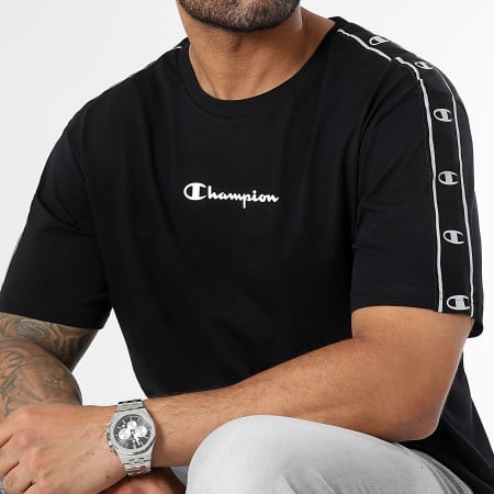 Champion - Camiseta de rayas 218472 Negro