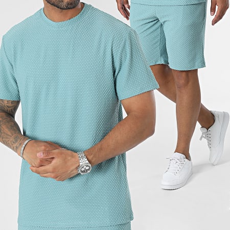 Classic Series - Conjunto de camiseta turquesa y pantalón corto de jogging