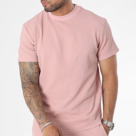 Classic Series - Conjunto de camiseta rosa y pantalón corto de jogging