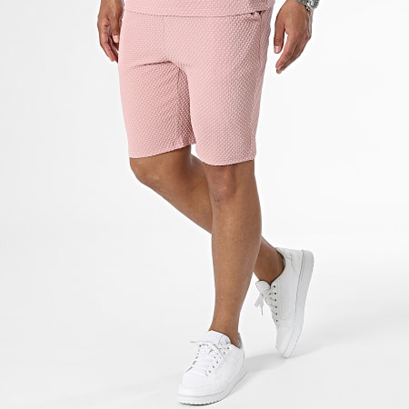 Classic Series - Conjunto de camiseta rosa y pantalón corto de jogging