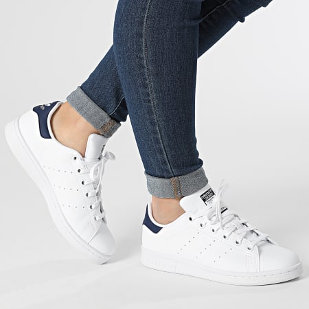 Adidas Originals - Sneaker alte Stan Smith Donna H68621 Calzature Bianco Blu Scuro