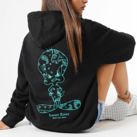 Sweat à Capuche Looney Tunes Doodle Tweety - Produit Officiel Warner Bros - Coupe Classique, Col Tissé