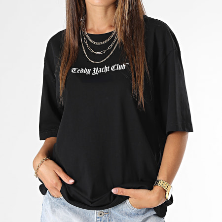 Teddy Yacht Club - Tee Shirt Oversize Large Femme Art Series Nounours Noir