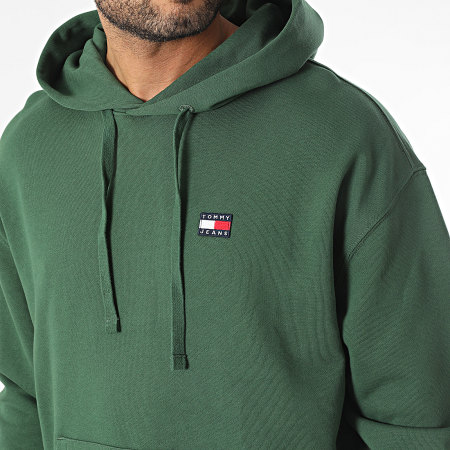 Tommy Jeans - Sudadera con capucha Relax Badge 6369 Verde
