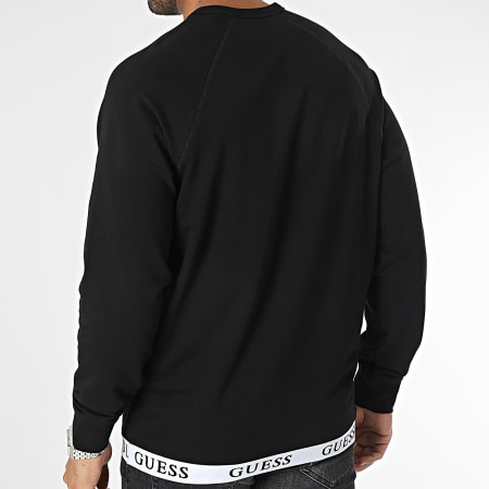 Guess - Sudadera de cuello redondo U3YQ01-KBS91 Negro