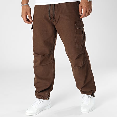 2Y Premium - Pantaloni Cargo Jean marroni