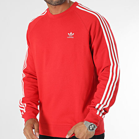 Adidas Originals - Sudadera cuello redondo 3 rayas IM4508 Rojo