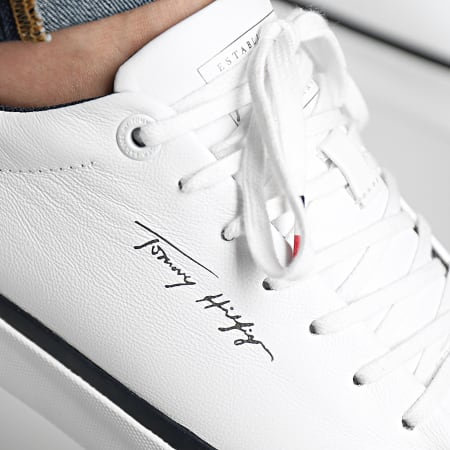 Tommy Hilfiger - Sneakers moderne Vulcan Corporate in pelle bianca 4922