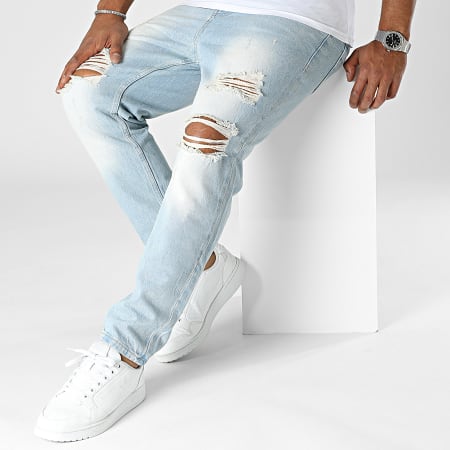 2Y Premium - Jeans regolari con lavaggio blu