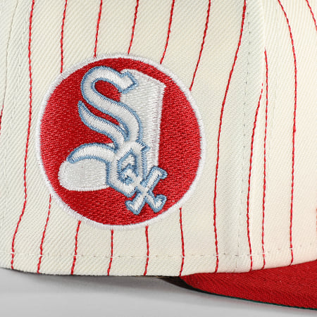 New Era - Casquette Fitted 59Fifty Retro Script Chicago White Sox Rouge Beige