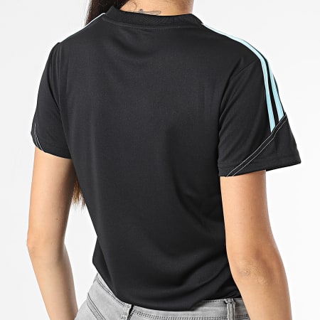 Adidas Performance - Camiseta de mujer Tiro 23 IL7120 Negra a rayas
