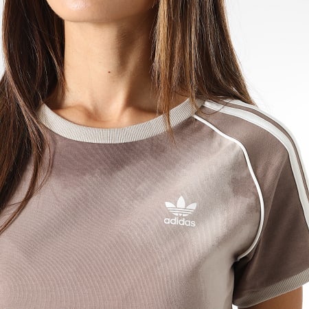Adidas Originals - Tee Shirt A Bandes Femme 3 Stripes IL2431 Beige