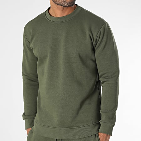 Black Industry - Ensemble Sweat Crewneck Et Pantalon Jogging Vert Kaki