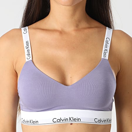 Calvin Klein - Sujetador forrado ligero para mujer QF7059E Morado