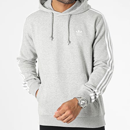 Adidas Originals - Sudadera con capucha 3 rayas IL2496 Heather Grey