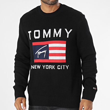 Tommy Jeans - Pull Relax Athletic Flag 7156 Noir