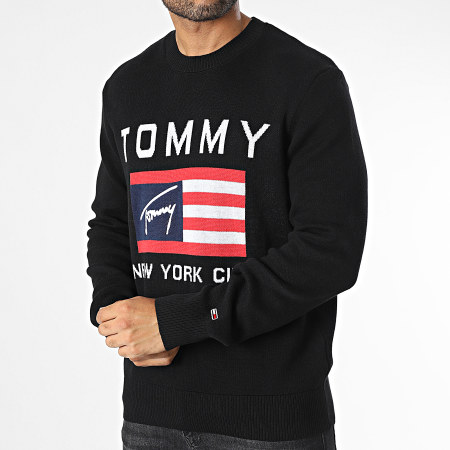 Tommy Jeans - Relax Athletic Flag Maglione 7156 Nero