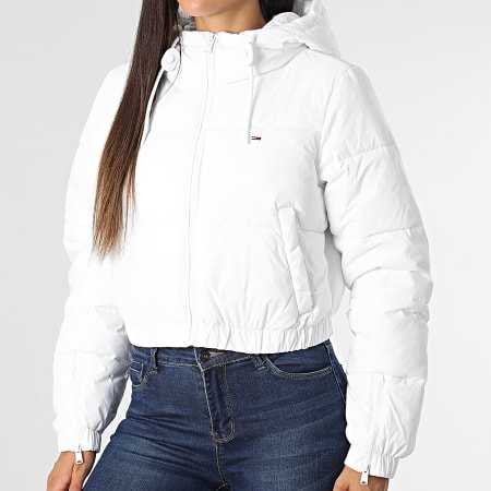Tommy Jeans - Consolador con capucha para mujer 5964 White Crop
