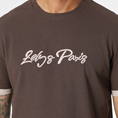 Zelys Paris - Set di maglietta e pantaloncini da jogging marroni