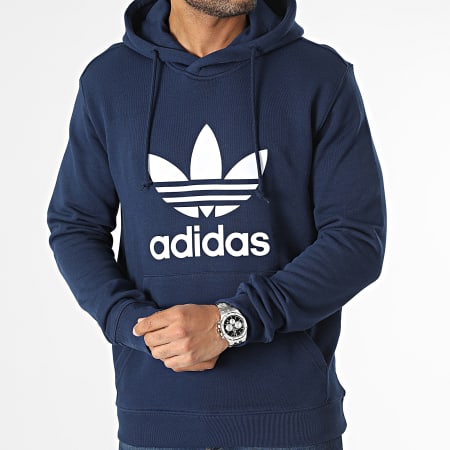 Adidas Originals - Felpa con cappuccio Trefoil IM4496 blu navy