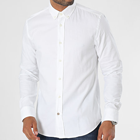 BOSS - Camicia Hal a maniche lunghe 50490412 Bianco