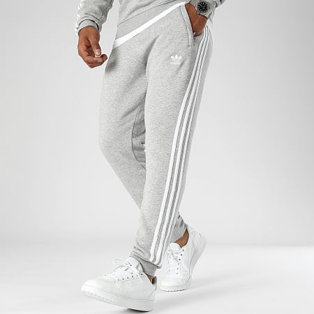 Adidas Originals - Pantalon Jogging A Bandes 3 Stripes IA4795 Gris Chiné