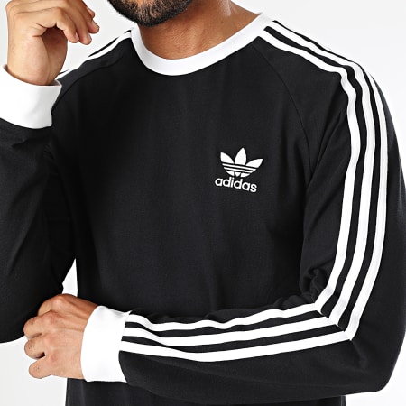 Adidas Originals - Maglietta a maniche lunghe 3 Stripes IA4877 Nero