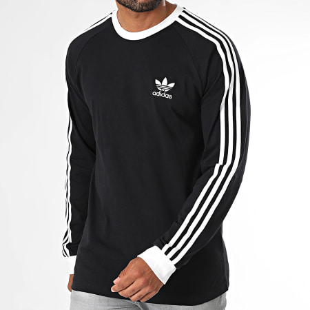 Adidas Originals - Tee Shirt Manches Longues 3 Stripes IA4877 Noir