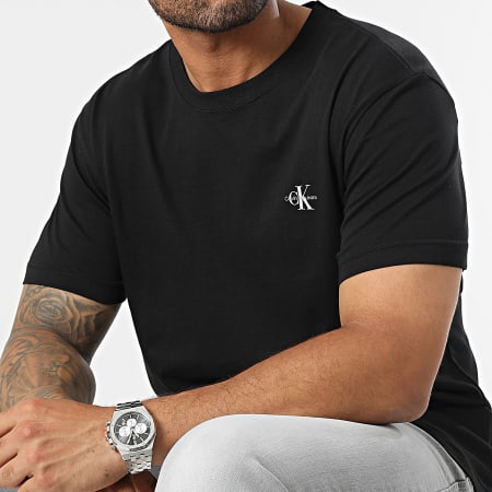 Calvin Klein - Camiseta con monograma 0199 Negro