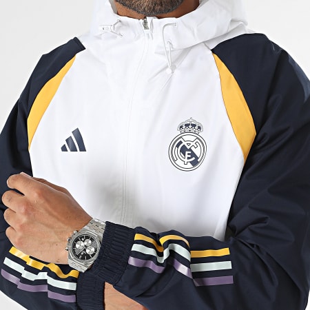 Adidas Sportswear - Coupe-Vent Capuche Manchester United IA7297 Blanc Bleu Marine