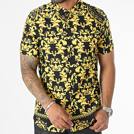 Frilivin Chemise Manches Courtes Noir Jaune Renaissance LaBoutiqueOfficielle