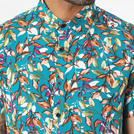 Haut Manches Courtes H&M Motif Floral Bleu Beige Violet - Taille 10 - Occasion Très Bon état