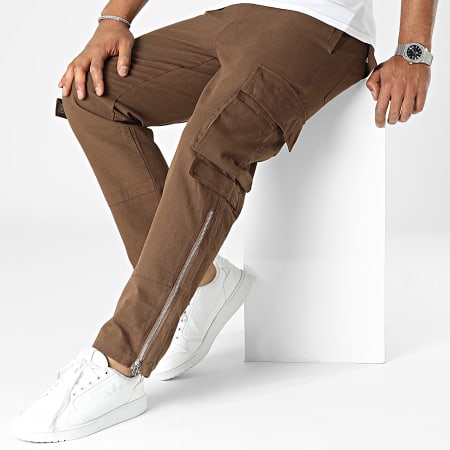 Frilivin - Pantalon Cargo Marron