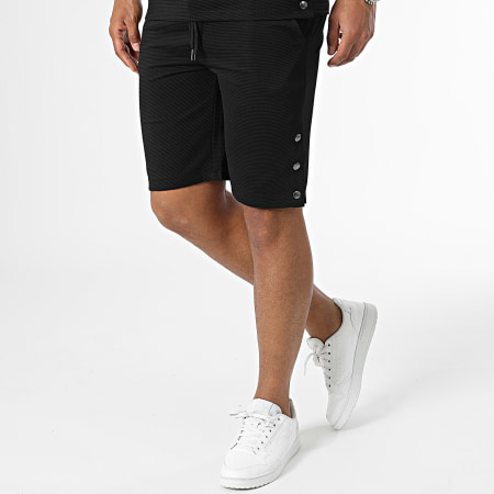 Frilivin - Set di maglietta e pantaloncini da jogging neri