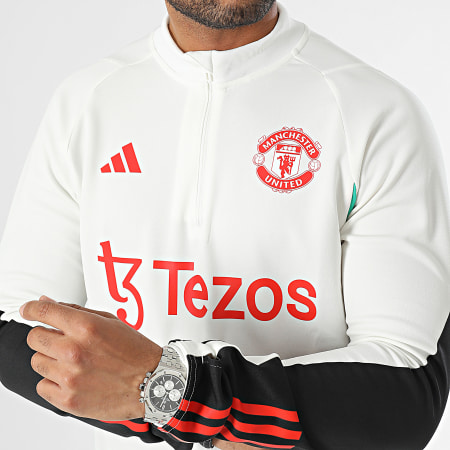 Adidas Sportswear - Sweat Col Zippé Slim Manchester United IA7292 Blanc