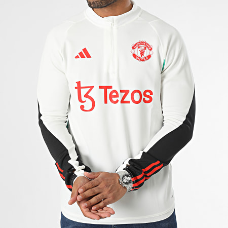 Adidas Sportswear - Felpa Manchester United Slim Zip Neck IA7292 Bianco