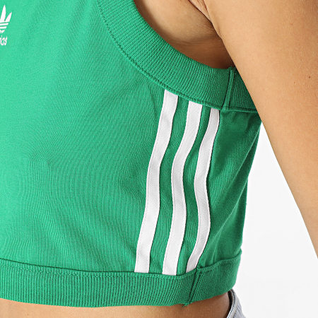 Adidas Originals - Camiseta de tirantes con banda para mujer IK6586 Verde