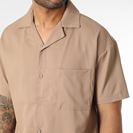 Frilivin - Camisa marrón de manga corta