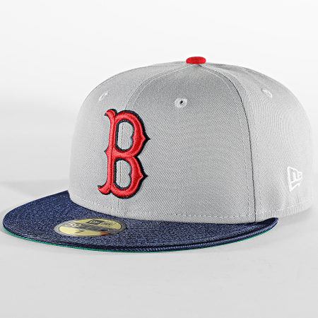 New Era - Gorra Snapback 59Fifty Team Shimmer Boston Red Sox Gris Azul Marino