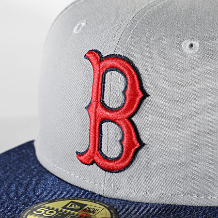 New Era - Casquette Snapback 59Fifty Team Shimmer Boston Red Sox Gris Bleu Marine
