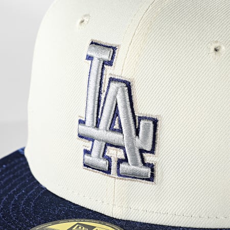 New Era - Gorra Snapback Los Angeles Dodgers Real 59Fifty Team Shimmer Beige Azul