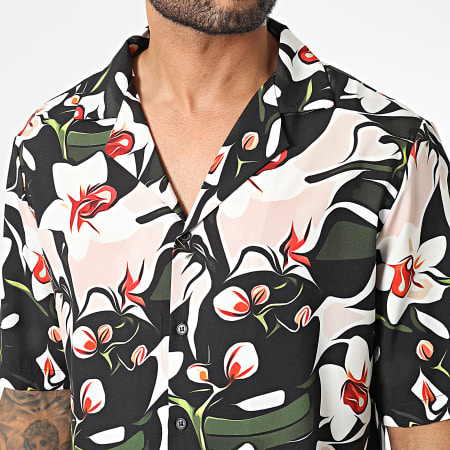 Uniplay - Camicia a maniche corte con fiori neri