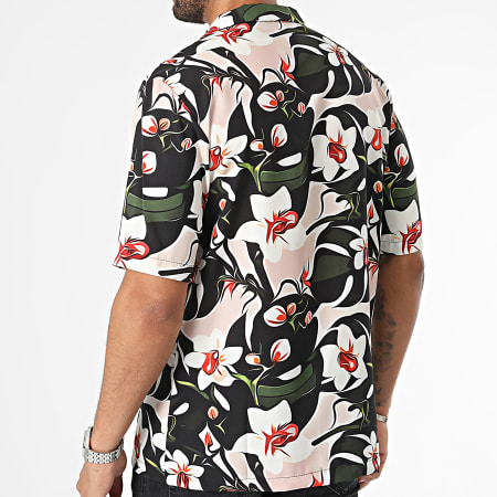 Uniplay - Camicia a maniche corte con fiori neri