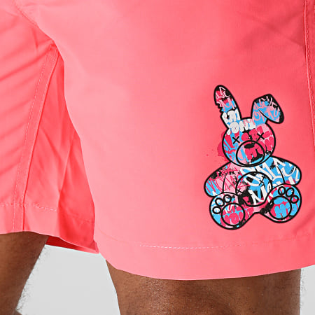 Sale Môme Paris - Pantaloncini da bagno Graffiti Rabbit rosa fluo