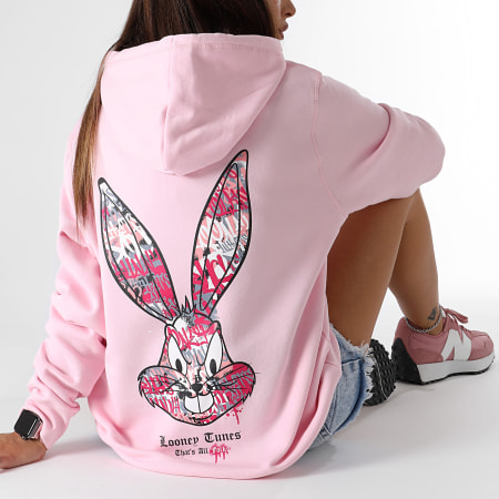 Looney Tunes - Sweat Capuche Femme Bugs Bunny Graff Pink Rose