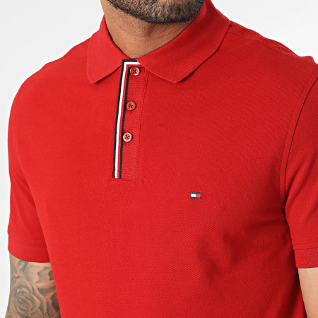Tommy Hilfiger - Polo Manches Courtes Placket Tipping 1558 Rouge