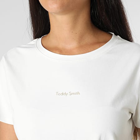Teddy Smith - Camiseta Ribelle Mujer Beige Claro