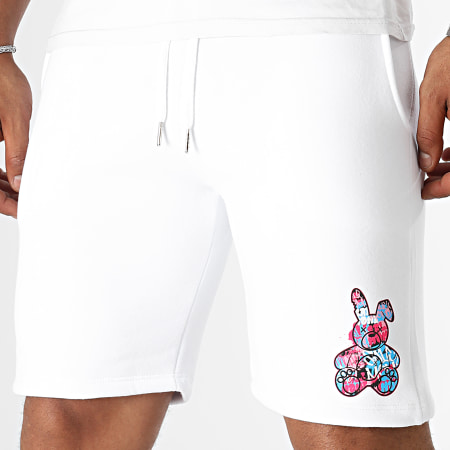 Sale Môme Paris - Pantaloncini da jogging Graffiti Rabbit bianchi