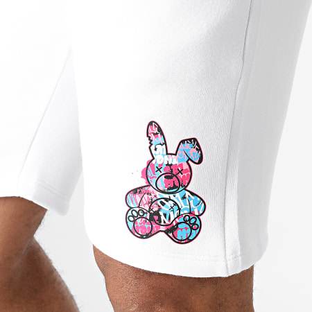 Sale Môme Paris - Pantaloncini da jogging Graffiti Rabbit bianchi